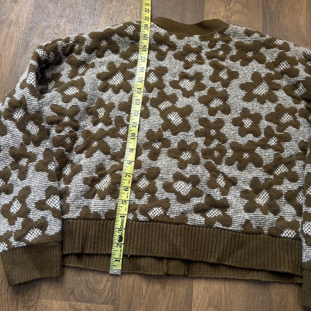 Madewell Womens Leighton Cropped Boxy Floral Wool Cotton Blend Cardigan Sweater - Picture 7 of 8
